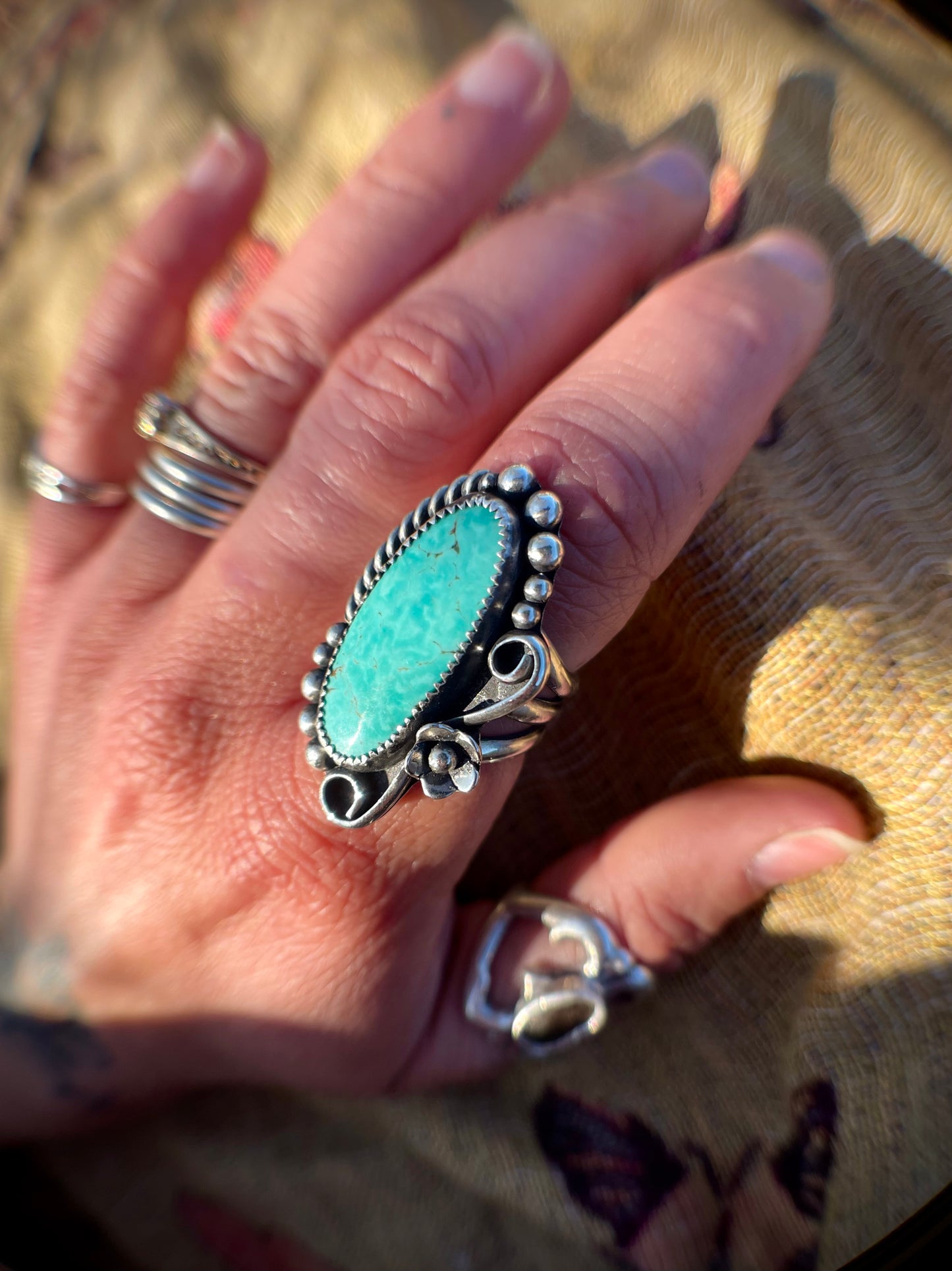 Botanical Turquoise Ring