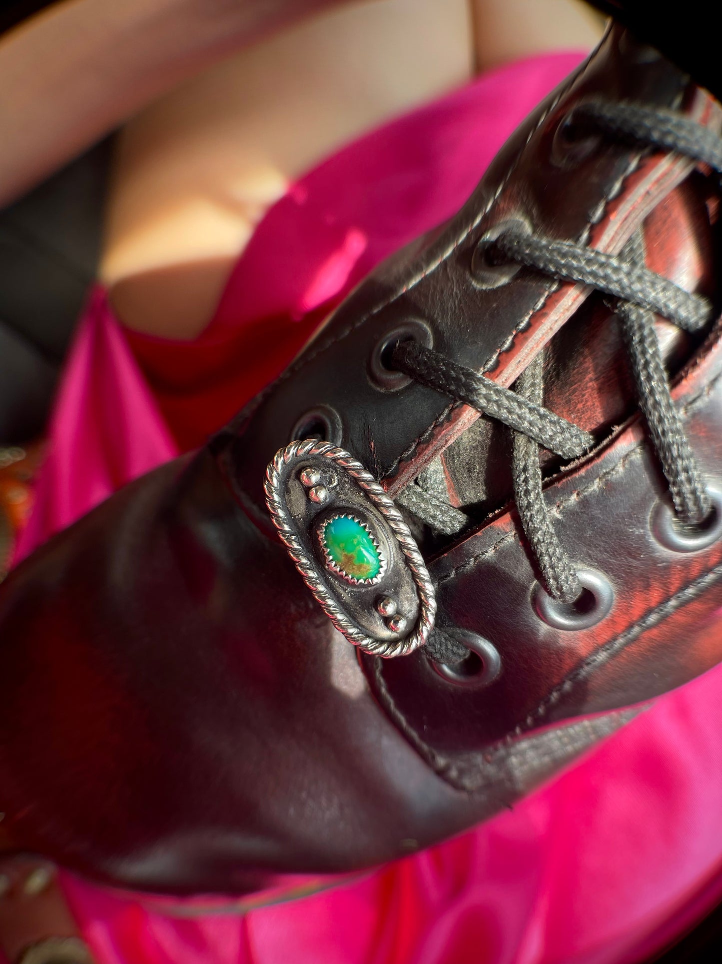 Turquoise boot buckles